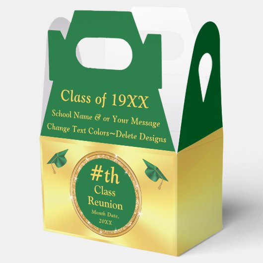 緑と金ゴールド、クラス懇親会の好意、ボックス フェイバーボックス (オープン)