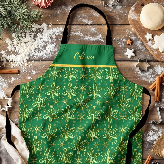 緑と金ゴールド パーソナライズされた エプロン