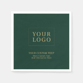 緑と金ゴールド |ビジネスカスタムロゴプロモーション スタンダードカクテルナプキン
