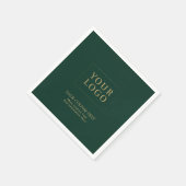 緑と金ゴールド |ビジネスカスタムロゴプロモーション スタンダードカクテルナプキン (角)