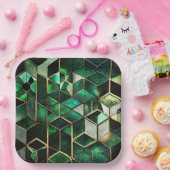 緑と金ゴールド ペーパープレート (パーティー)