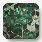 緑と金ゴールド ペーパープレート (正面)