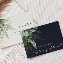 緑と金ゴールド Navy Matron of Honor Card