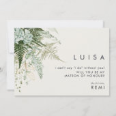 緑と金ゴールド Navy Matron of Honor Card 招待状 (裏面)