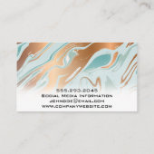 緑と金属製の液体大理石の名刺 名刺 (裏面)