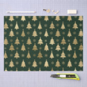 緑と金箔のクリスマスツリー 薄葉紙 (クラフト)