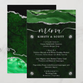 緑と銀のフェイクグリッターアゲ結婚ート メニュー (正面/裏面)