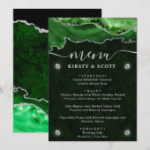 緑と銀のフェイクグリッターアゲ結婚ート メニュー (正面/裏面)