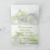 緑と銀のメリークリスマスグリーティングカード シーズンカード (内部)