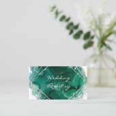 緑と銀のレジス結婚トリエンクロージャカード 名刺 (スタンド正面)