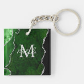 緑と銀の大理石瑪瑙 キーホルダー (裏面)