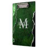 緑と銀の大理石瑪瑙 クリップボード (左)