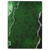緑と銀の大理石瑪瑙 クリップボード (裏面)
