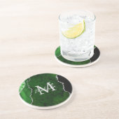 緑と銀の大理石瑪瑙 コースター (側面)