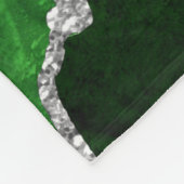 緑と銀の大理石瑪瑙 フリースブランケット (角)