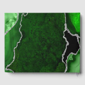 緑と銀の瑪瑙の大理石結婚の ゲストブック (裏面)