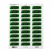 緑と銀の瑪瑙の大理石結婚の ラベル (フルシート)