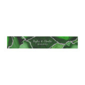 緑と銀の瑪瑙の大理石結婚の 招待状ベリーバンド (フラット)