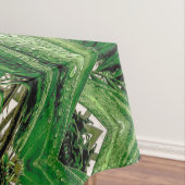 緑と雨粒パターン テーブルクロス (インサイチュ)