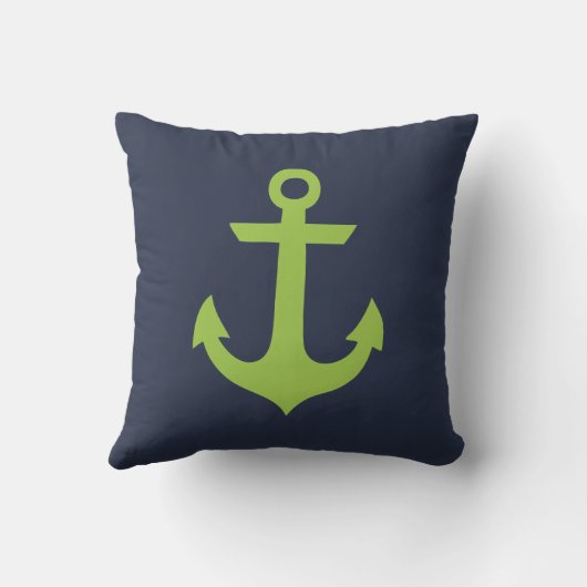 緑と青のいかり クッション (裏面)