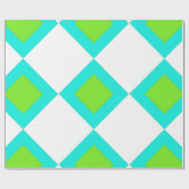 緑と青のひし形 ラッピングペーパー (フラット)