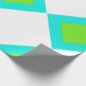 緑と青のひし形 ラッピングペーパー (角)