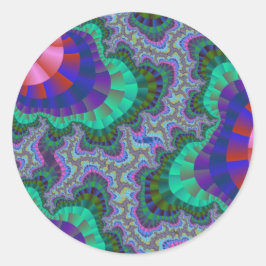 緑と青のギア ラウンドシール