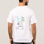緑と青のギターお掃除モップ 名前と住所 Tシャツ (裏面)