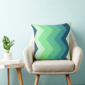 緑と青のシボロンパターン クッション (椅子)
