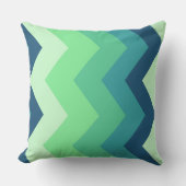 緑と青のシボロンパターン クッション (正面)