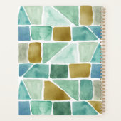 緑と青のジオメトリックな水の色のシェイプ プランナー手帳 (裏面)