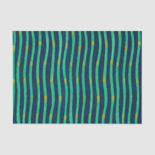 緑と青のストライプのティッシュペーパー 薄葉紙 (正面)