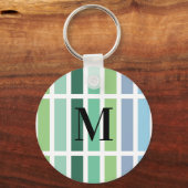 緑と青のストライプ キーホルダー (裏面)
