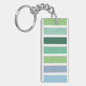 緑と青のストライプ キーホルダー (正面左)