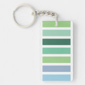 緑と青のストライプ キーホルダー (正面)
