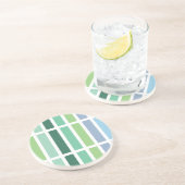 緑と青のストライプ コースター (側面)