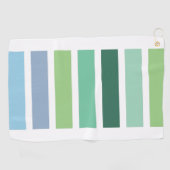 緑と青のストライプ ゴルフタオル (横)