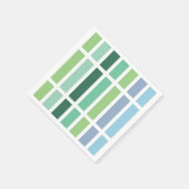 緑と青のストライプ スタンダードカクテルナプキン (角)