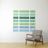 緑と青のストライプ タペストリー (インサイチュ(横))