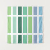 緑と青のストライプ タペストリー (正面)