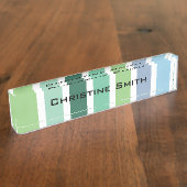 緑と青のストライプ デスクネームプレート (側面)