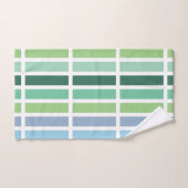 緑と青のストライプ バスタオルセット (ハンドタオル)