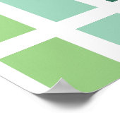 緑と青のストライプ ポスター (角)