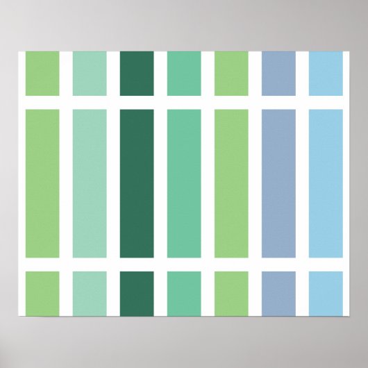 緑と青のストライプ ポスター (正面)