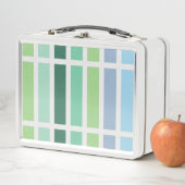 緑と青のストライプ メタルランチボックス (インサイチュ)