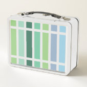 緑と青のストライプ メタルランチボックス (裏面)