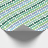 緑と青のストライプ ラッピングペーパー (角)