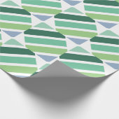 緑と青のストライプ ラッピングペーパー (角)