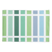 緑と青のストライプ 枕カバー (裏面)