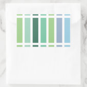 緑と青のストライプ 長方形シール (バッグ)